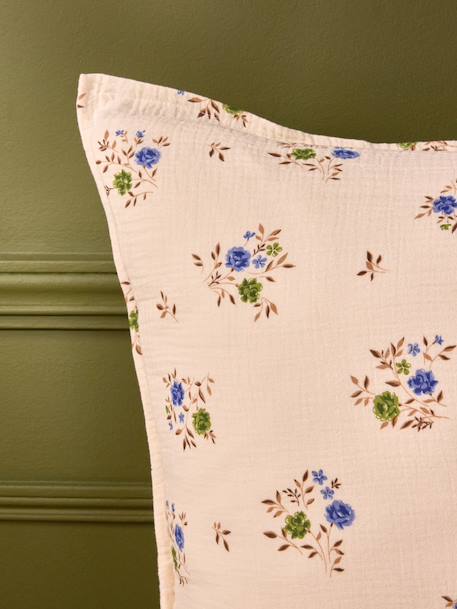 Taie d'oreiller gaze de coton 'louison' Imprimé rosa blue 2 - vertbaudet enfant 
