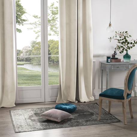 Rideau en velours occultant Bleu canard+Ivoire+Terracotta 3 - vertbaudet enfant 