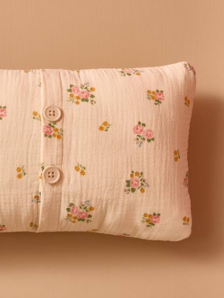 Petit coussin gaze de coton brodé Blanc moyen imprime+Imprime multico 8 - vertbaudet enfant 
