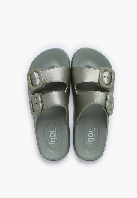 Sandales caoutchouc eva habana métallisées Argent+Vert 11 - vertbaudet enfant 