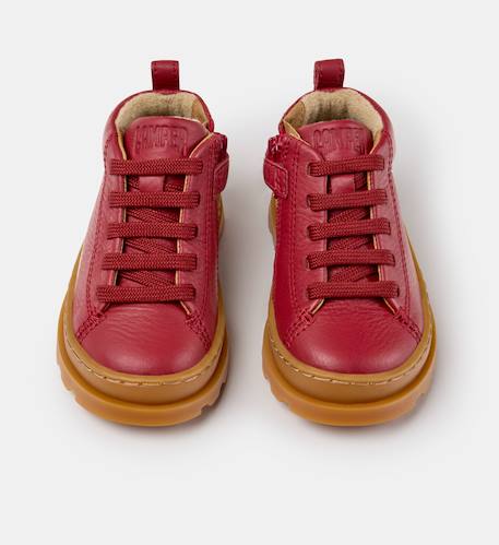 Bottines garçon cuir brutus Bourgogne 016 3 - vertbaudet enfant 