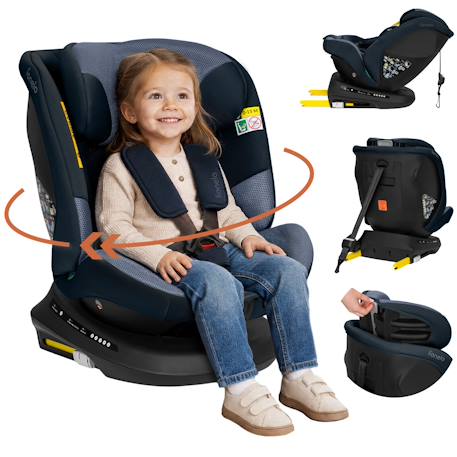Siège-auto pivotant 360° bastiaan plus i-size 40-150 cm avec isofix Beige chocolate+Black carbon+Navy blue+Pink mauve 13 - vertbaudet enfant 