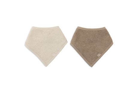 Lot de 2 bavoirs bandana bébé en coton Beige sable et taupe+Silk rose & sable+Soft matcha & sable 2 - vertbaudet enfant 