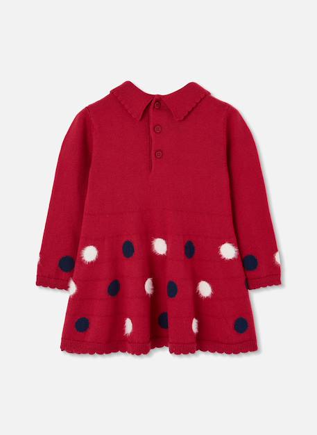 Robe fille imprimée à pois avec noeud Jaune 2 - vertbaudet enfant 