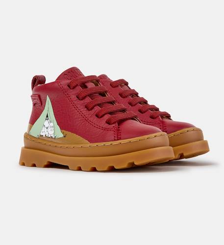 Bottines garçon cuir brutus Bourgogne 016 2 - vertbaudet enfant 