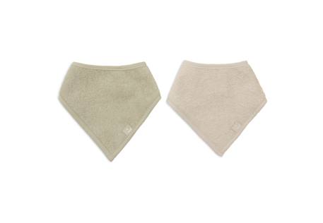 Lot de 2 bavoirs bandana bébé en coton Beige sable et taupe+Silk rose & sable+Soft matcha & sable 12 - vertbaudet enfant 