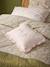 Coussin volanté en gaze et broderie dorée Blanc moyen uni 1 - vertbaudet enfant 