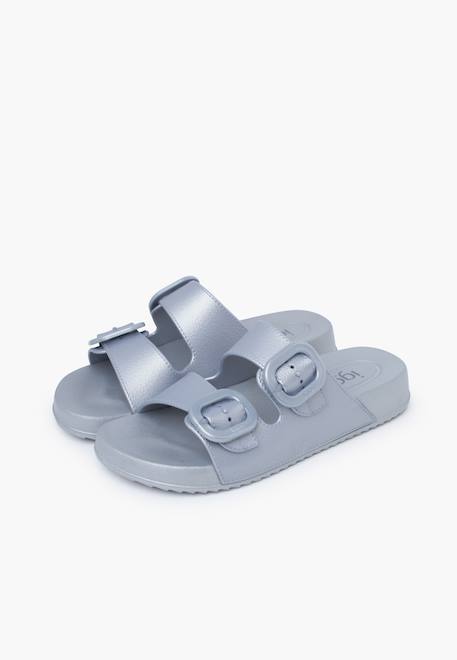 Sandales caoutchouc eva habana métallisées Argent+Vert 4 - vertbaudet enfant 