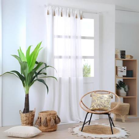 Voilage bohème à pompons en jute Beige+Naturel+Vert clair 1 - vertbaudet enfant 