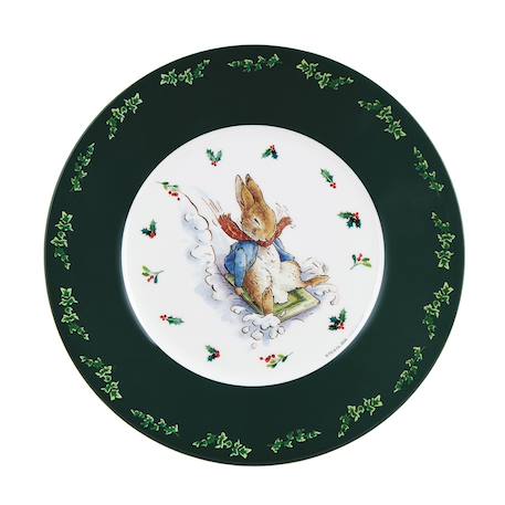 Assiette pierre lapin noël 20 cm Rouge+Vert 4 - vertbaudet enfant 