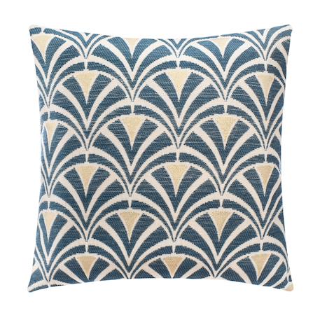 Housse de coussin géométrique en chenille Bleu 1 - vertbaudet enfant 