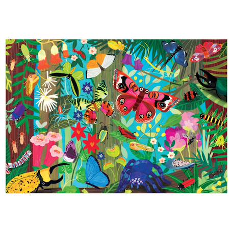 Puzzle - insectes et papillons 100 pièces Multicolor 2 - vertbaudet enfant 