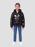 Blouson shiny à capuche Noir+Rouge 1 - vertbaudet enfant 