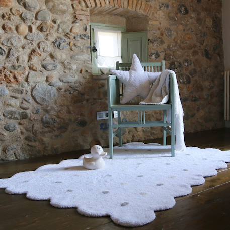 Tapis lavable en forme de biscuit Blanc+Bleu+Gris clair 3 - vertbaudet enfant 