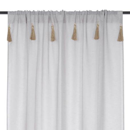 Voilage bohème à pompons en jute Beige+Naturel+Vert clair 5 - vertbaudet enfant 