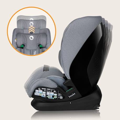 Siège-auto lavender i-size 76-150 cm avec isofix et système de ventilation, groupe 1/2/3 Black carbon+Grey stone 9 - vertbaudet enfant 