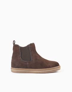 Bottines chelsea en daim avec semelle intérieure rembourrée - vertbaudet enfant