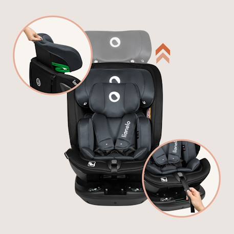 Siège-auto pivotant 360° bastiaan rwf i-size 40-150 cm avec isofix, groupe 0/1/2/3 Black carbon+Grey stone+Red burgundy 11 - vertbaudet enfant 