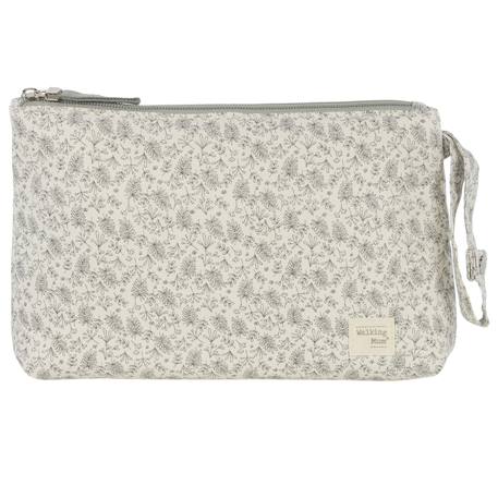 Trousse de toilette bébé en coton – Imprimé floral – 28 x 18 cm Vert 1 - vertbaudet enfant 