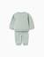 Ensemble en coton peigné avec imprimé mickey en relief Vert 3 - vertbaudet enfant 