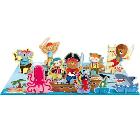 Livre et puzzle les pirates Bleu 2 - vertbaudet enfant 