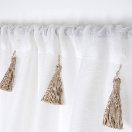 Voilage bohème à pompons en jute Beige+Naturel+Vert clair 3 - vertbaudet enfant 