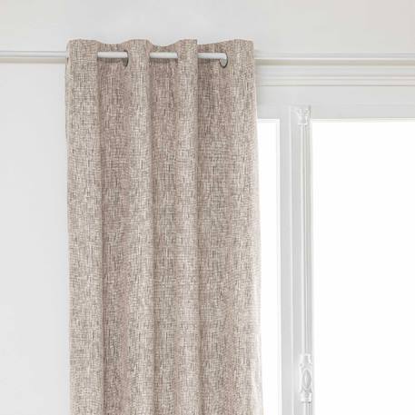 Rideau occultant effet lin chiné Beige+Gris foncé 1 - vertbaudet enfant 