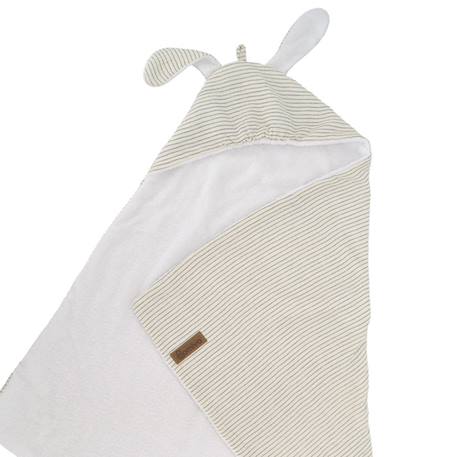 Sortie de bain bébé en mousseline à rayures avec capuche Beige 2 - vertbaudet enfant 