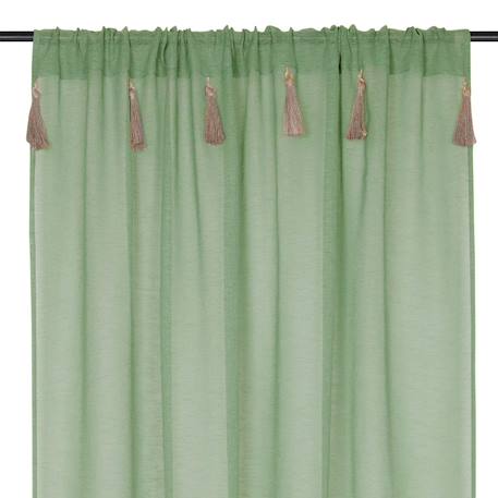 Voilage bohème à pompons en jute Beige+Naturel+Vert clair 8 - vertbaudet enfant 