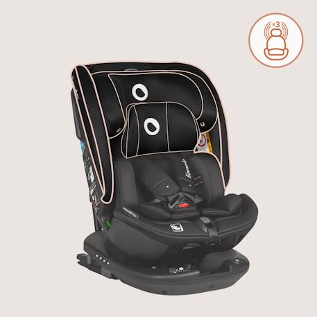 Siège-auto pivotant 360° bastiaan rwf i-size 40-150 cm avec isofix, groupe 0/1/2/3 Black carbon+Grey stone+Red burgundy 4 - vertbaudet enfant 