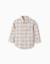 Chemise à manches longues en coton à carreaux Gris clair 1 - vertbaudet enfant 
