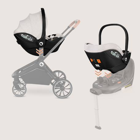 Siège-auto bébé moxie i-size 40-87 cm avec base isofix pivotante 360°, tissu en bambou et insert dri-seat Beige sand 3 - vertbaudet enfant 