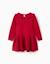 Robe en maille à manches longues avec col à volants Rouge 2 - vertbaudet enfant 