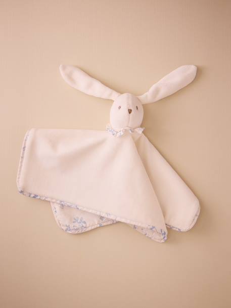 Doudou lapin percale de coton Jouy bleu 1 - vertbaudet enfant 