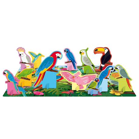 Livre et puzzle les oiseaux Bleu 3 - vertbaudet enfant 