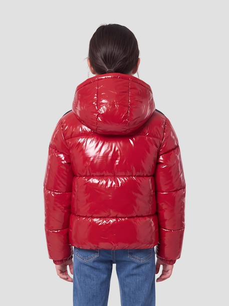 Blouson shiny à capuche Noir+Rouge 8 - vertbaudet enfant 