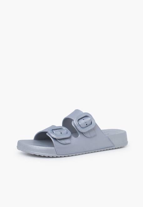 Sandales caoutchouc eva habana métallisées Argent+Vert 2 - vertbaudet enfant 
