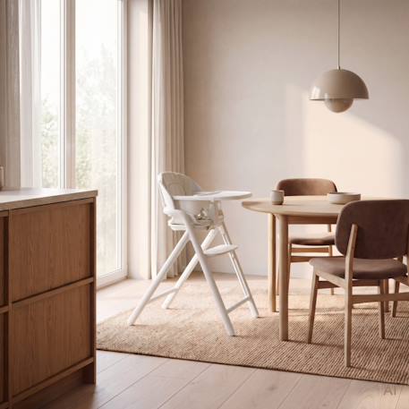 Chaise haute évolutive 3en1 celia close&cosy jusqu’à 110 kg avec réglage à une main et coussin inclus White beige 1 - vertbaudet enfant 