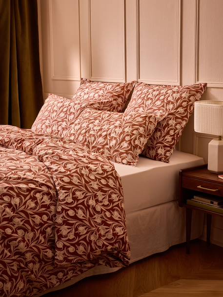 Taie d'oreiller percale de coton 'lucie' Bordeaux+Kaki 3 - vertbaudet enfant 
