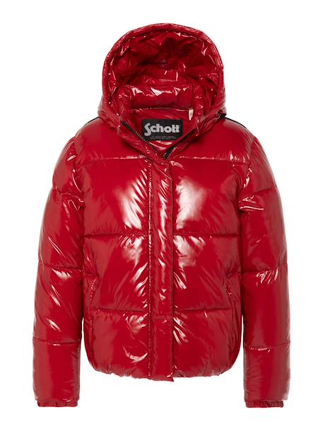 Blouson shiny à capuche Noir+Rouge 9 - vertbaudet enfant 