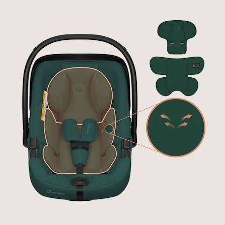 Siège-auto bébé astrid i-size 40-87 cm avec base isofix pivotante à 180°, léger et récompensé par l’adac Beige cream+Beige taupe+Green forest+Pink coral 18 - vertbaudet enfant 