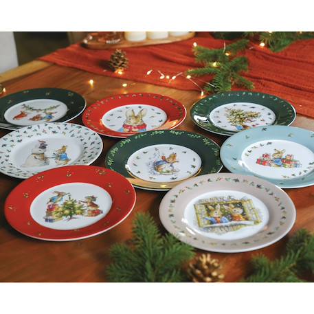 Assiette pierre lapin noël avec jeannot 20 cm Rouge+Vert 6 - vertbaudet enfant 