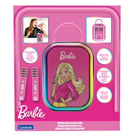 Karaoke bluetooth barbie avec 2 micros sans fil ROSE 5 - vertbaudet enfant 
