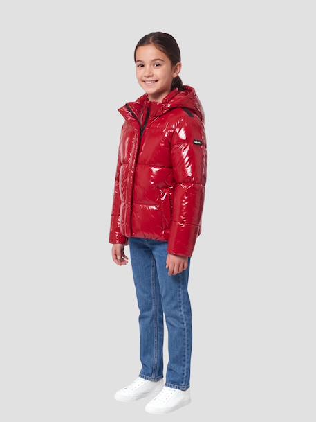 Blouson shiny à capuche Noir+Rouge 7 - vertbaudet enfant 