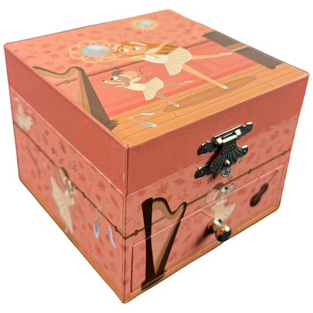 Boîte à bijoux musicale cube souris danseuse etoile Rose, orange, noir 1 - vertbaudet enfant 