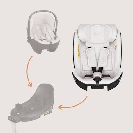 Siège-auto moxie next 40-105 cm pivotant, compatible avec la base isofix moxie Beige sand+Black carbon 2 - vertbaudet enfant 