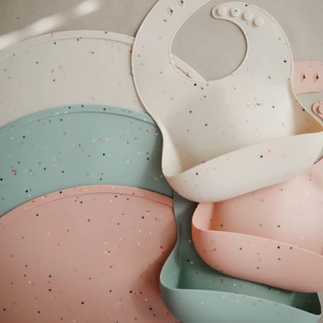 Set de table bébé en silicone antidérapant Cambridge blue confetti 2 - vertbaudet enfant 