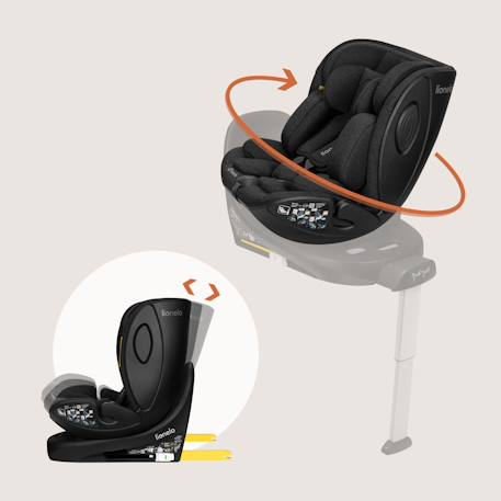Siège-auto moxie next 40-105 cm pivotant, compatible avec la base isofix moxie Beige sand+Black carbon 9 - vertbaudet enfant 