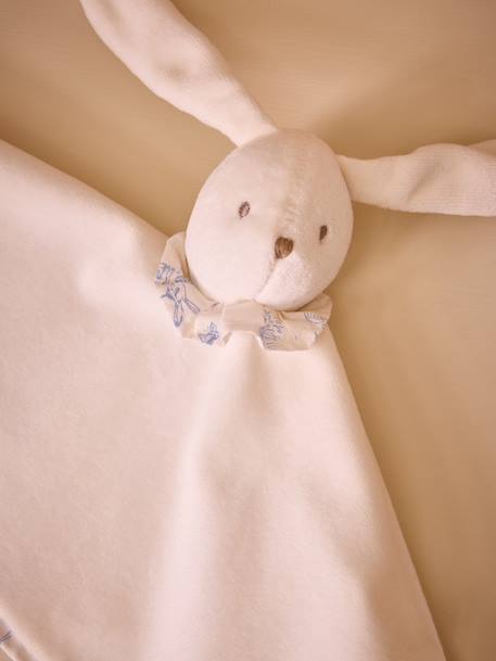 Doudou lapin percale de coton Jouy bleu 2 - vertbaudet enfant 