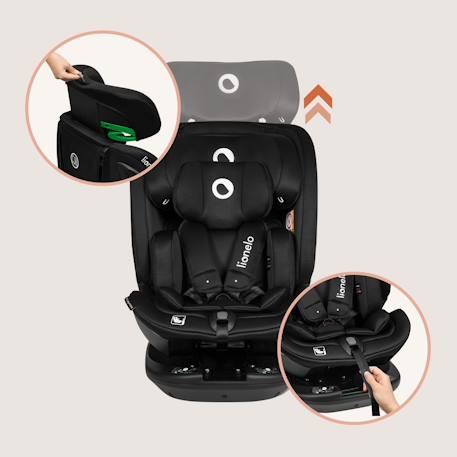 Siège-auto pivotant 360° bastiaan rwf i-size 40-150 cm avec isofix, groupe 0/1/2/3 Black carbon+Grey stone+Red burgundy 5 - vertbaudet enfant 
